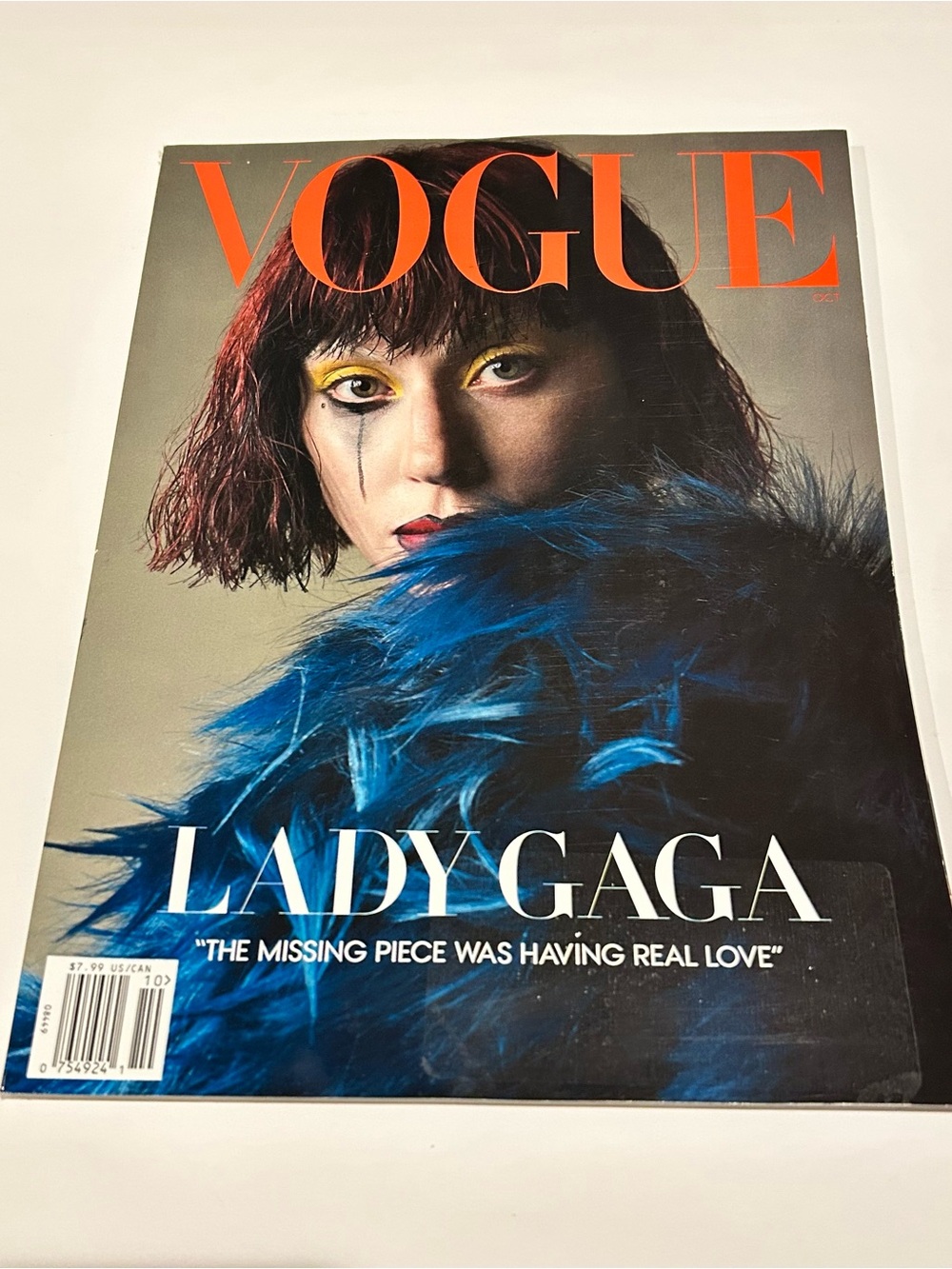 Vogue Orange Masthead with Blue Feather Accent